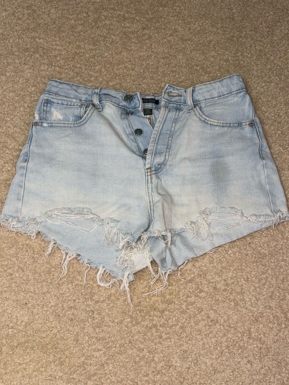 Wild Fable Light Wash Distressed High-Rise Denim Shorts